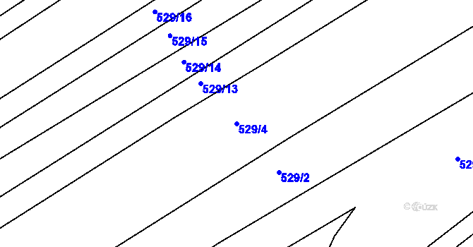 Parcela st. 529/4 v KÚ Lahovice, Katastrální mapa