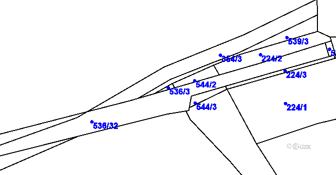 Parcela st. 536/3 v KÚ Lahovice, Katastrální mapa