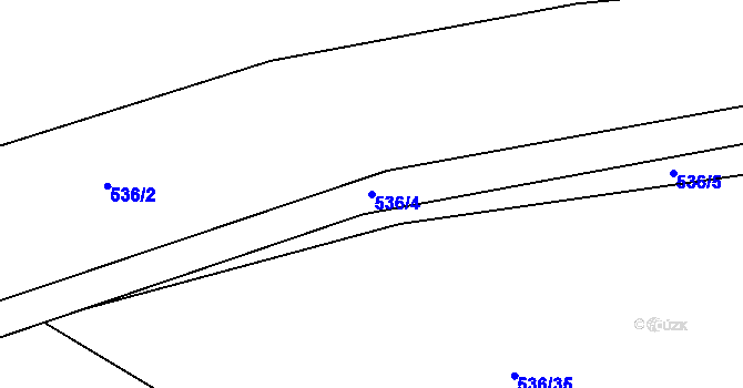 Parcela st. 536/4 v KÚ Lahovice, Katastrální mapa
