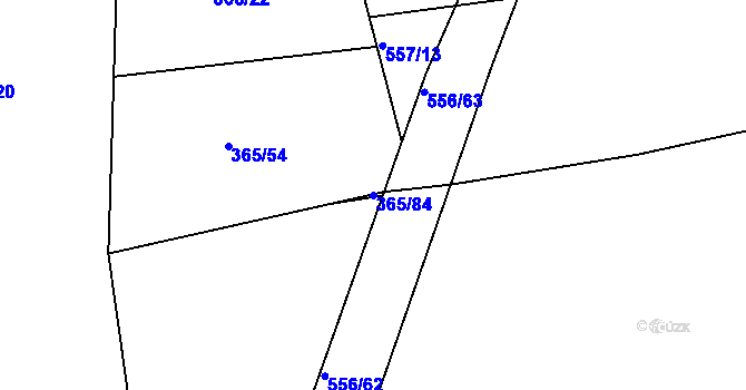 Parcela st. 365/84 v KÚ Lahovice, Katastrální mapa