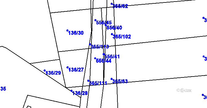 Parcela st. 556/41 v KÚ Lahovice, Katastrální mapa