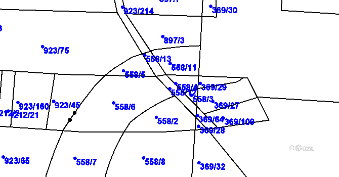 Parcela st. 558/12 v KÚ Lahovice, Katastrální mapa