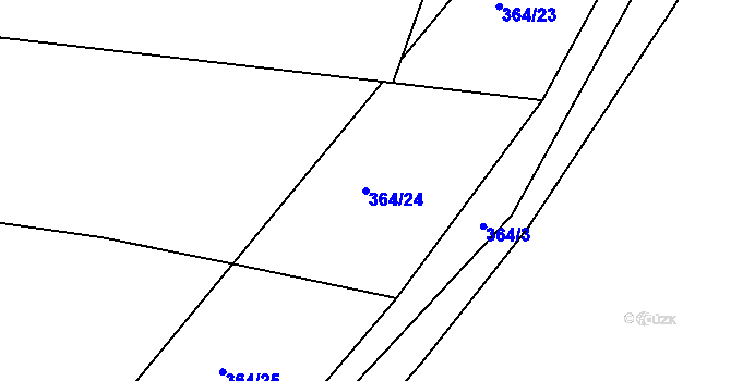 Parcela st. 364/24 v KÚ Lahovice, Katastrální mapa