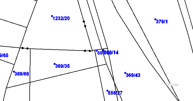 Parcela st. 556/60 v KÚ Lahovice, Katastrální mapa