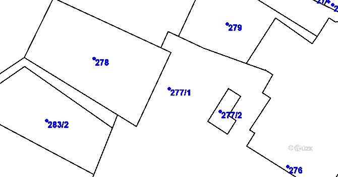 Parcela st. 277/1 v KÚ Lahovice, Katastrální mapa
