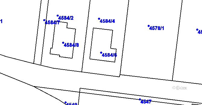 Parcela st. 4584/6 v KÚ Dejvice, Katastrální mapa