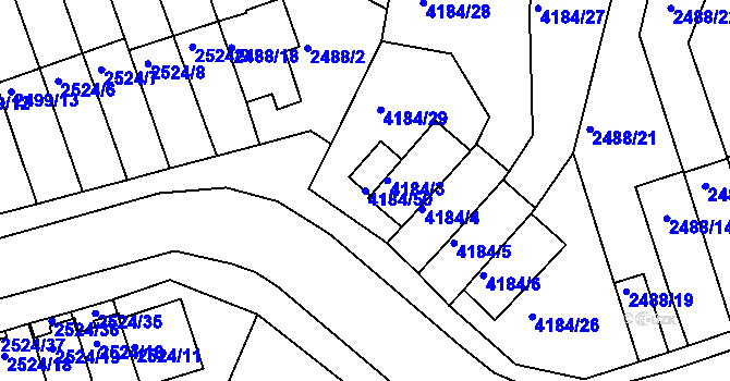 Parcela st. 4184/50 v KÚ Dejvice, Katastrální mapa