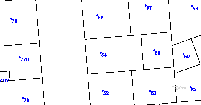 Parcela st. 54 v KÚ Dejvice, Katastrální mapa