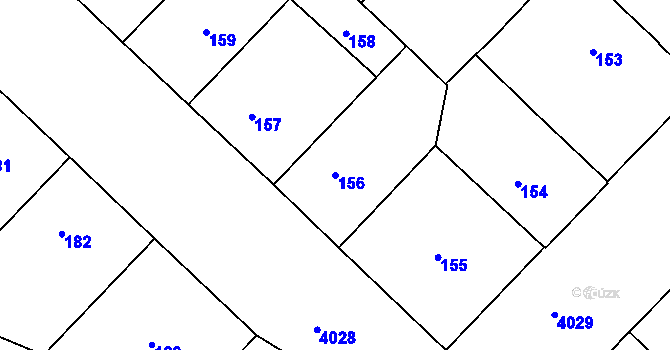 Parcela st. 156 v KÚ Dejvice, Katastrální mapa
