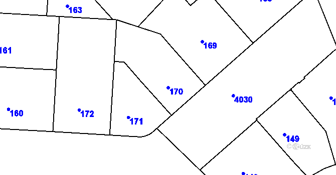 Parcela st. 170 v KÚ Dejvice, Katastrální mapa