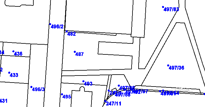 Parcela st. 489 v KÚ Dejvice, Katastrální mapa