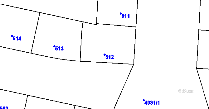 Parcela st. 512 v KÚ Dejvice, Katastrální mapa
