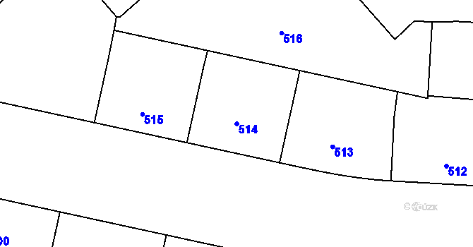 Parcela st. 514 v KÚ Dejvice, Katastrální mapa