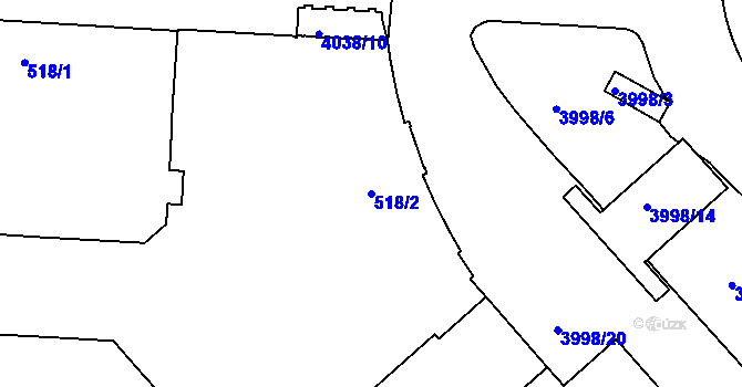 Parcela st. 518/2 v KÚ Dejvice, Katastrální mapa