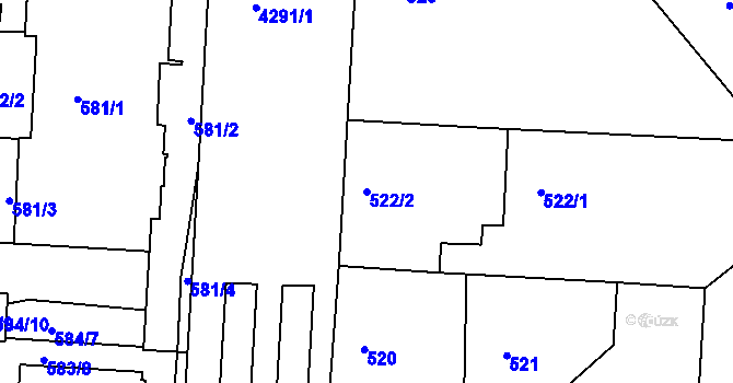 Parcela st. 522/2 v KÚ Dejvice, Katastrální mapa