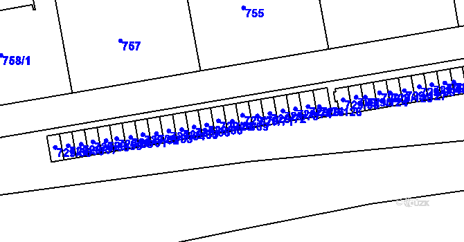 Parcela st. 729/69 v KÚ Dejvice, Katastrální mapa