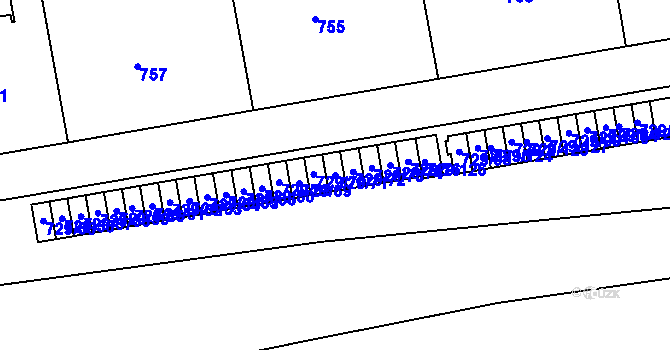 Parcela st. 729/71 v KÚ Dejvice, Katastrální mapa