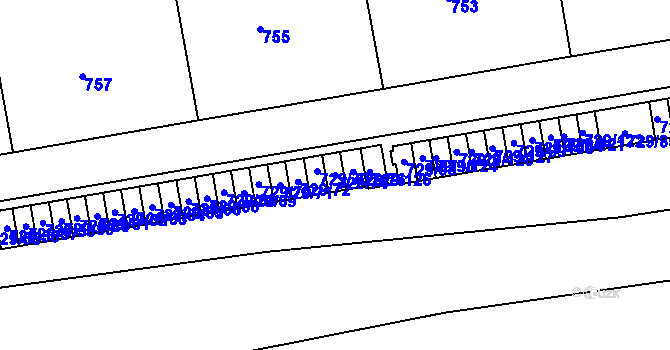Parcela st. 729/74 v KÚ Dejvice, Katastrální mapa