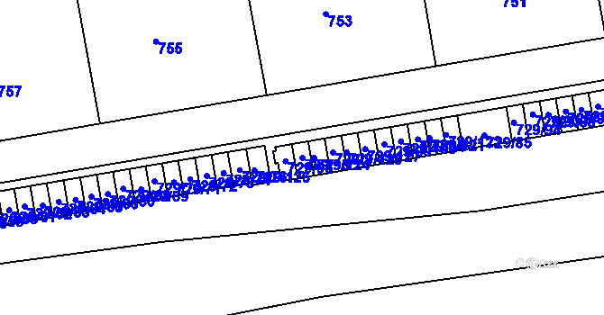 Parcela st. 729/96 v KÚ Dejvice, Katastrální mapa