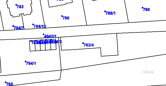 Parcela st. 762/4 v KÚ Dejvice, Katastrální mapa