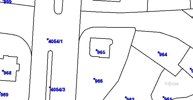 Parcela st. 965 v KÚ Dejvice, Katastrální mapa