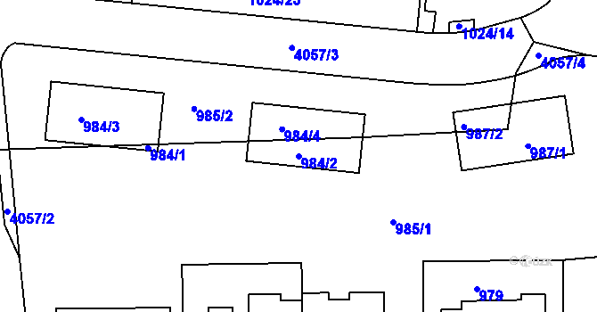 Parcela st. 984/2 v KÚ Dejvice, Katastrální mapa