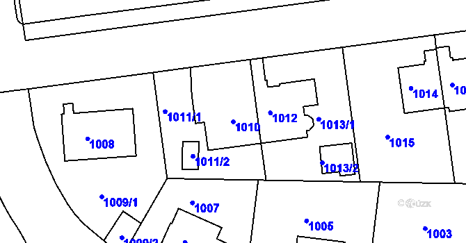 Parcela st. 1010 v KÚ Dejvice, Katastrální mapa