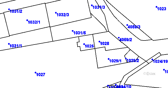 Parcela st. 1026 v KÚ Dejvice, Katastrální mapa