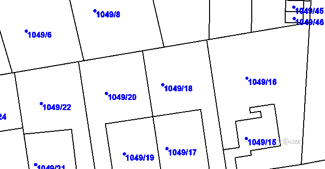 Parcela st. 1049/18 v KÚ Dejvice, Katastrální mapa