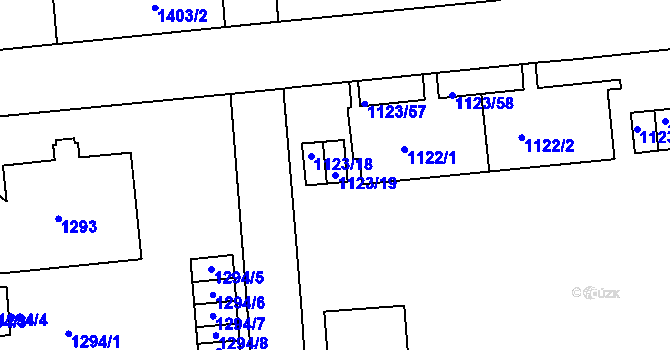 Parcela st. 1123/19 v KÚ Dejvice, Katastrální mapa