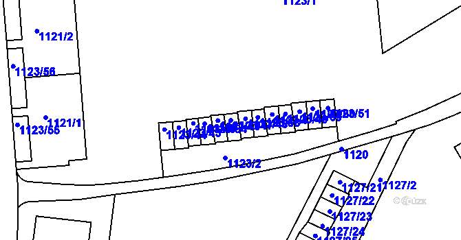 Parcela st. 1123/47 v KÚ Dejvice, Katastrální mapa
