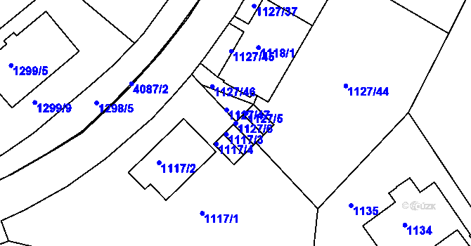 Parcela st. 1127/6 v KÚ Dejvice, Katastrální mapa