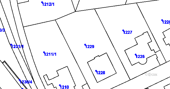 Parcela st. 1229 v KÚ Dejvice, Katastrální mapa