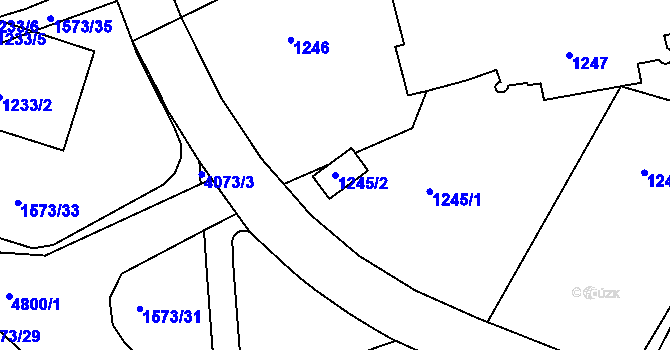 Parcela st. 1245/2 v KÚ Dejvice, Katastrální mapa