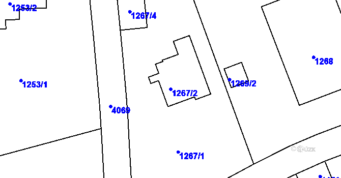 Parcela st. 1267/2 v KÚ Dejvice, Katastrální mapa