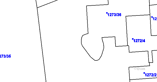 Parcela st. 1273/11 v KÚ Dejvice, Katastrální mapa
