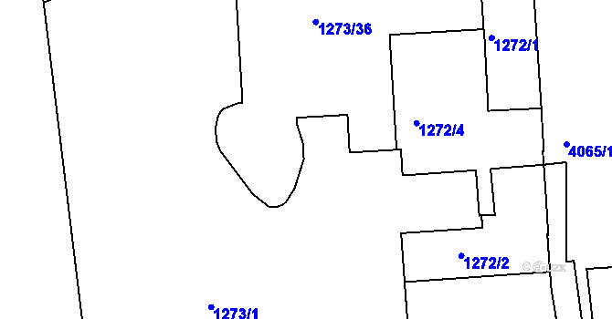 Parcela st. 1273/14 v KÚ Dejvice, Katastrální mapa