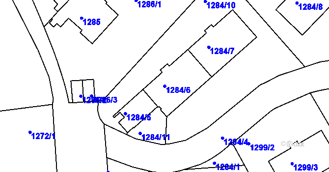 Parcela st. 1284/6 v KÚ Dejvice, Katastrální mapa