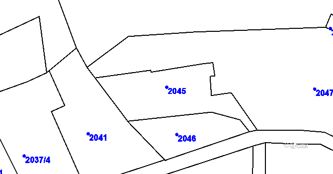 Parcela st. 2045 v KÚ Dejvice, Katastrální mapa