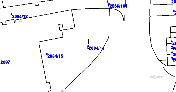 Parcela st. 2084/14 v KÚ Dejvice, Katastrální mapa