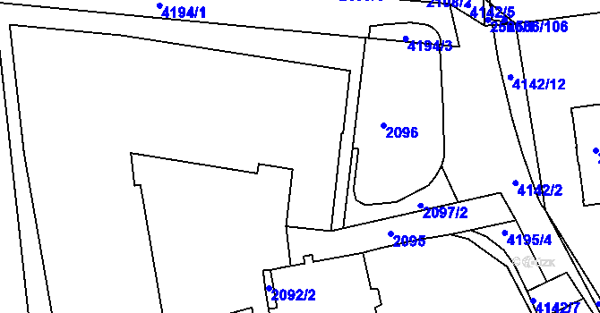 Parcela st. 2094 v KÚ Dejvice, Katastrální mapa