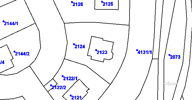 Parcela st. 2123 v KÚ Dejvice, Katastrální mapa