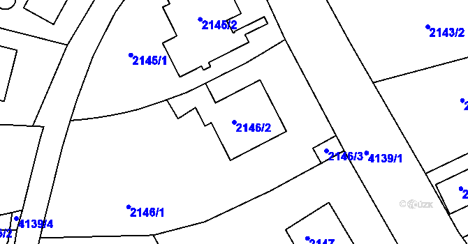 Parcela st. 2146/2 v KÚ Dejvice, Katastrální mapa