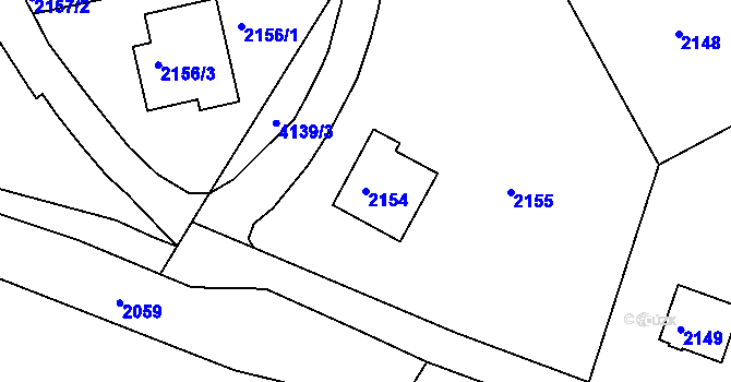 Parcela st. 2154 v KÚ Dejvice, Katastrální mapa