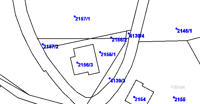 Parcela st. 2156/1 v KÚ Dejvice, Katastrální mapa