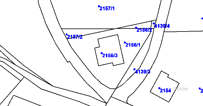 Parcela st. 2156/3 v KÚ Dejvice, Katastrální mapa