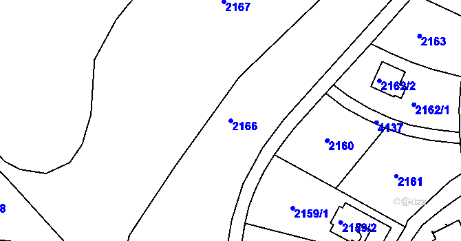 Parcela st. 2166 v KÚ Dejvice, Katastrální mapa