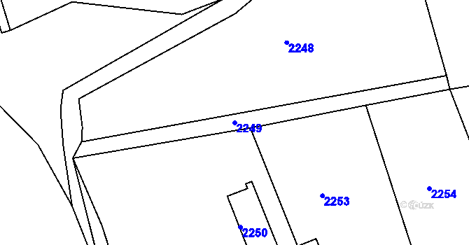 Parcela st. 2249 v KÚ Dejvice, Katastrální mapa