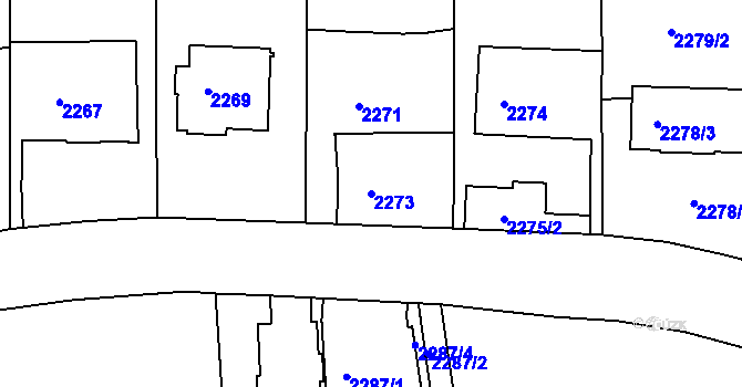 Parcela st. 2273 v KÚ Dejvice, Katastrální mapa
