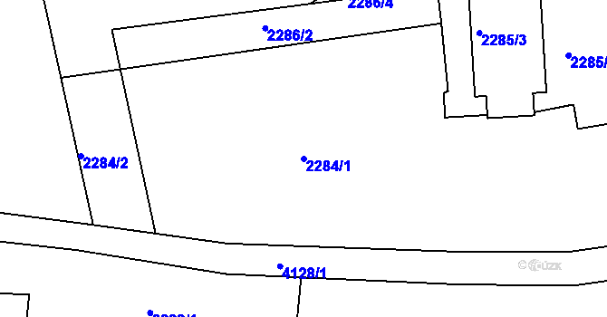 Parcela st. 2284/1 v KÚ Dejvice, Katastrální mapa